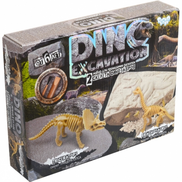 Набор для раскопок Данко тойс dino excavation трицератопс и брахиозавр DEX-01-01