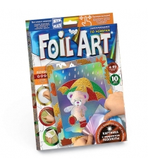 Аппликация цветной фольгой foil art мишка с зонтиком Danko toys FAR-01-03...
