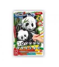 Раскраска по номерам Данко тойс на картоне панды 30 x 21 см KN-03-01
