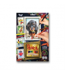 Раскраска по номерам Данко тойс карандашами собака PBN-01-02