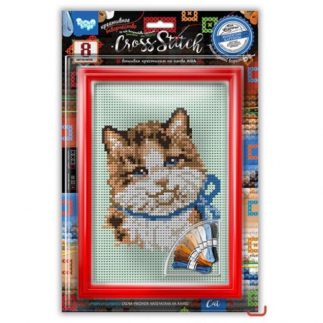 Набор для вышивания крестиком cross stitch киса Danko toys VKB-01-02