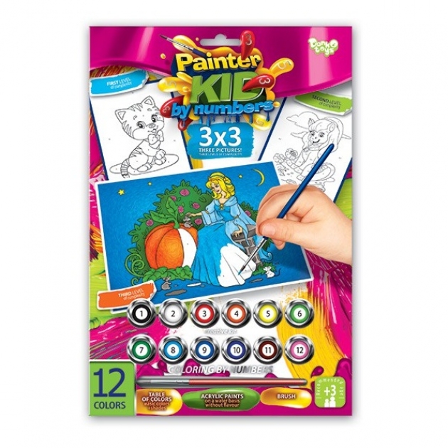 Набор для творчества раскраска по номерам золушка Danko toys PKN-01-02