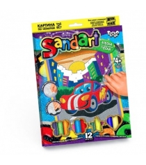 Фреска из песка sand art тачки 12 цветов Danko toys SA-01-01