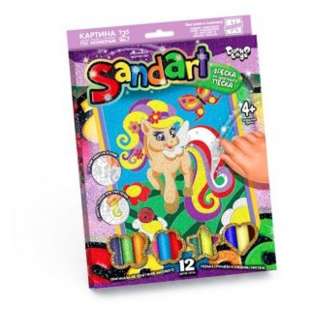 Фреска из песка sand art пони 12 цветов Danko toys SA-01-04