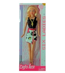 Кукла Defa lucy модная бело черное платье 8316black