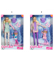 Кукла дефа люси c дочкой лыжницей Defa Lucy 8356
