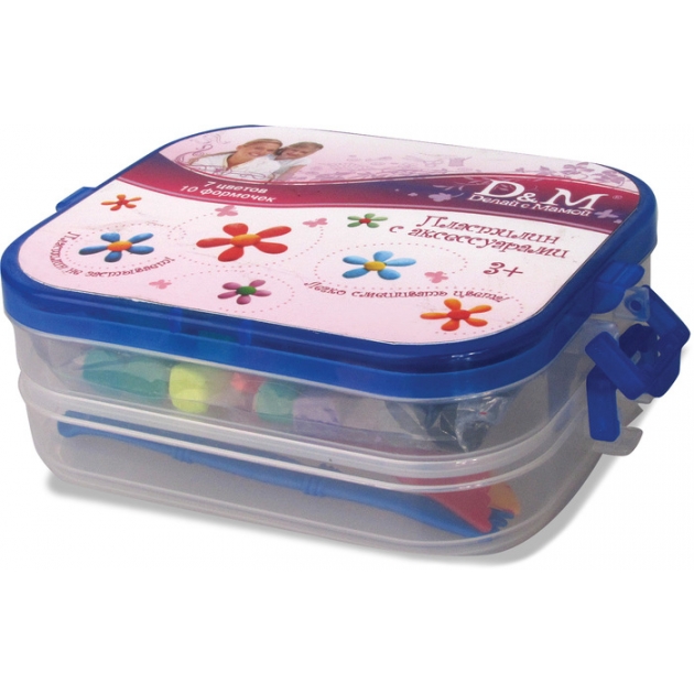 Пластилин для детской лепки D&M Делай с мамой с аксессуарами, в пластиковой коробке 35606