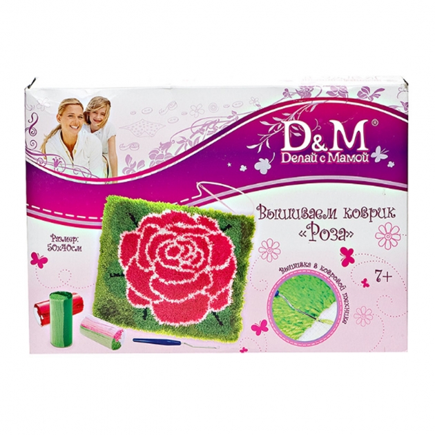 Набор для вышивания коврика роза Делай с мамой 43224