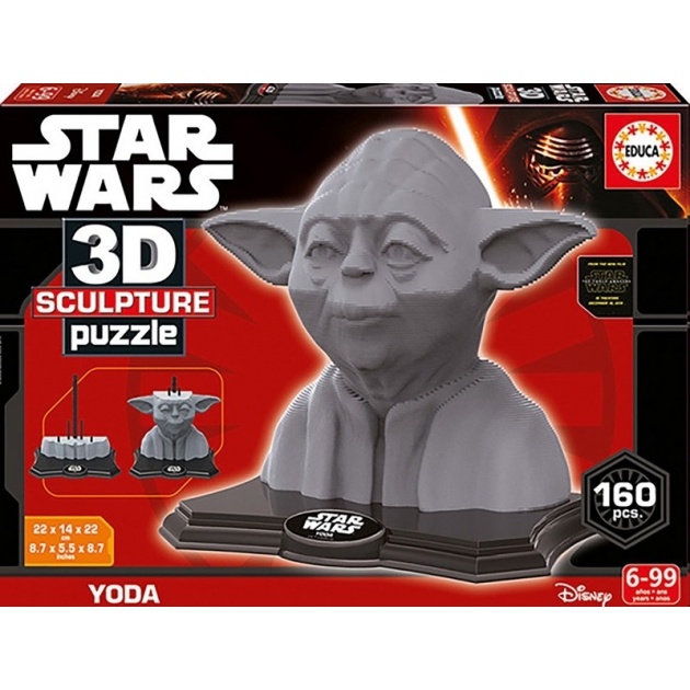 Скульптурный 3d пазл star wars йода 160 деталей Educa 16501educa