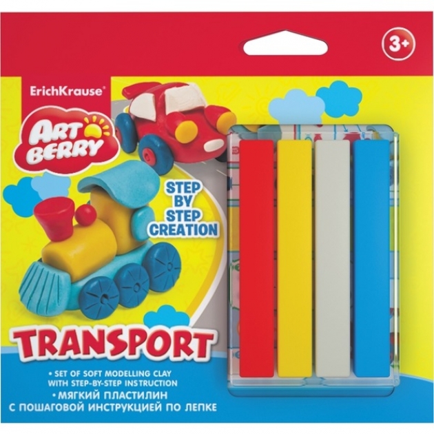 Набор пластилина artberry транспорт 4 цвета Erich Krause 38539