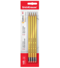 Набор чернографитных карандашей с ластиком amber 101 нв Erich Krause 32837EK