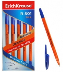 Ручка шариковая r 301 orange stick 0 7 мм синие чернила Erich Krause 43194EK...