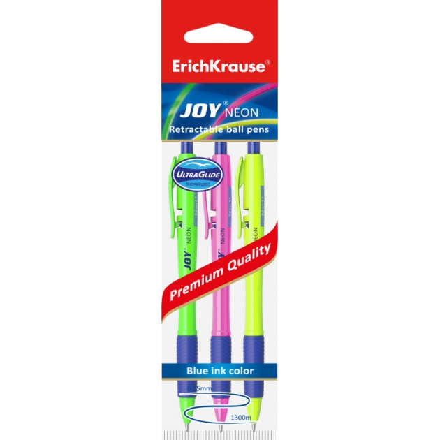 Набор шариковых ручек ultra glide technology joy neon Erich Krause 43344EK