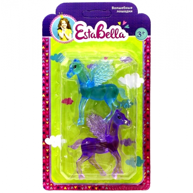 Игровой набор Волшебные лошадки голубая и фиолетовая EstaBella 62590