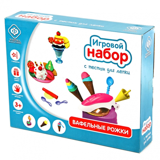 Игровой набор с тестом для лепки вафельные рожки Фабрика фантазий 120-59888