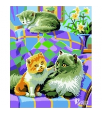 Картина по номерам кошки на диване 40 х 50 см Фабрика Творчества RN016...