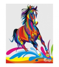 Раскраска по номерам цветная лошадь на картоне 40 х 50 см Фабрика Творчества RN0...