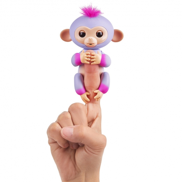 Fingerlings Обезьянка Сидней пурпур и розовая 12 см 3721 интерактивная игрушка робот WowWee