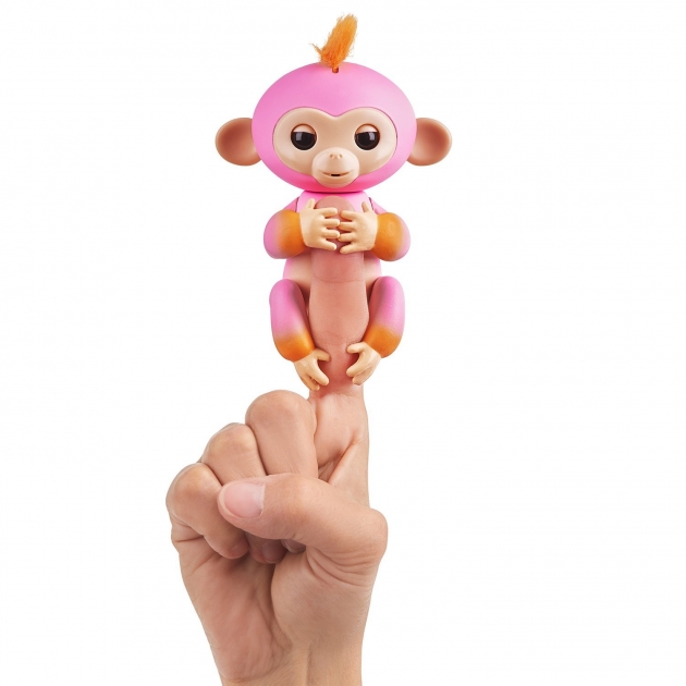 Fingerlings Обезьянка Саммер розовая с оранжевым 12 см 3725 интерактивная игрушка робот WowWee
