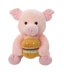 Мягкая игрушка поросенок обжора с гамбургером 23 см Fluffy Family 681535...