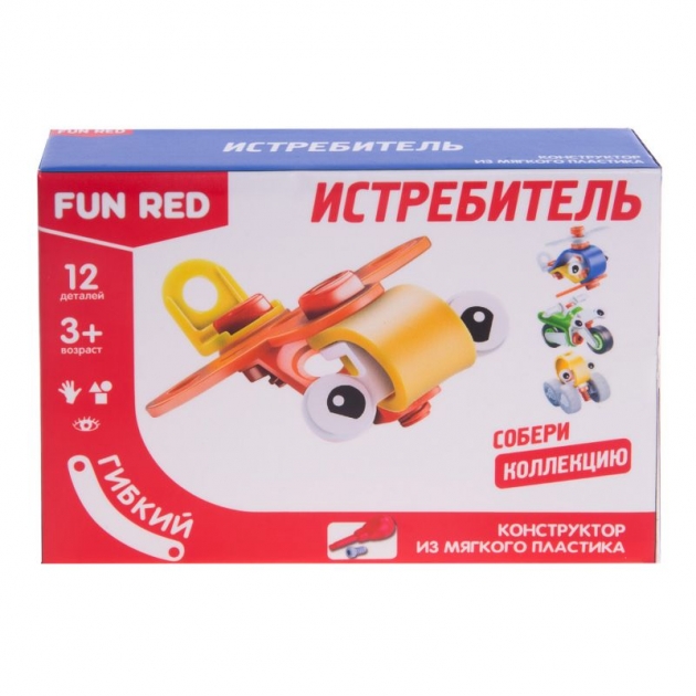 Конструктор гибкий истребитель 12 деталей Fun Red FRCF001-F