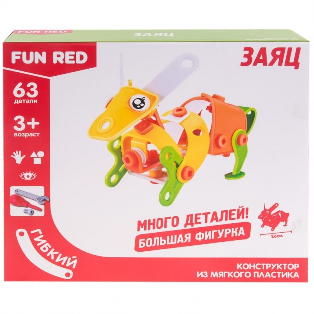 Конструктор гибкий заяц 63 детали Fun Red FRCF008