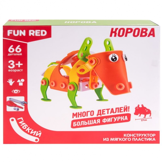 Конструктор гибкий корова 66 деталей Fun Red FRCF009