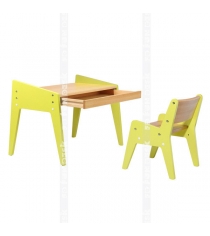Детский стол и стульчик Fundesk Omino зеленый бук