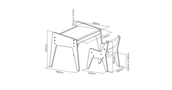 Чертежи детского столика и стула