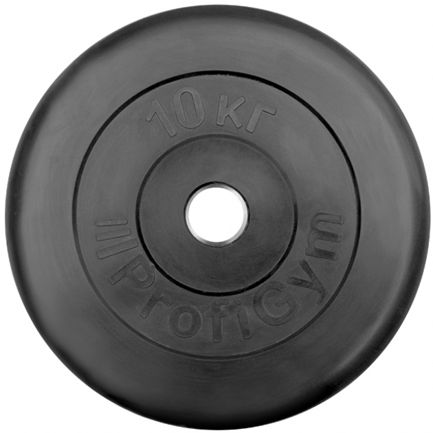 Диск обрезиненный ProfiGym d 31 мм чёрный 10 кг