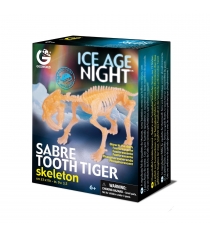 Сборная модель Geoworld Ice Age Night Скелет Саблезубого тигра CL598K