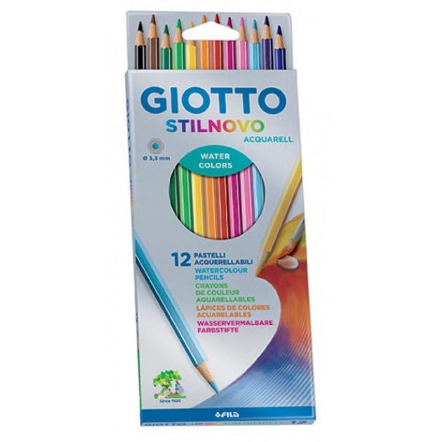 Карандаши акварельные деревянные 12 цветов Giotto 255700