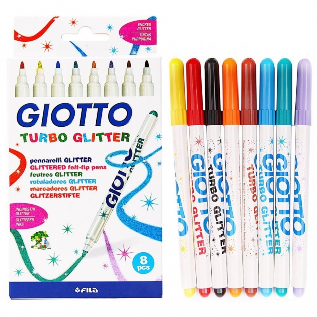 Фломастеры turbo glitter 8 цветов Giotto 425800