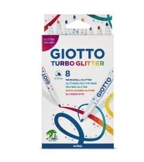 Фломастеры turbo glitter 8 цветов пастель Giotto 4263001X