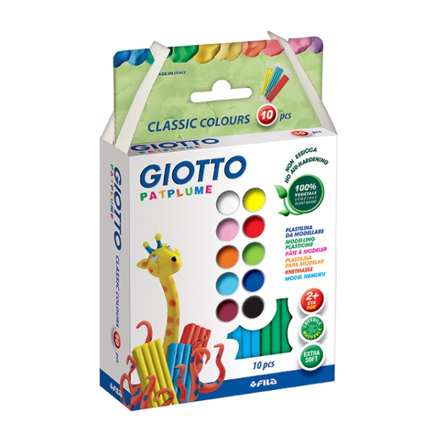 Пластилин patplume 10 цветов по 20 гр. Giotto 512900