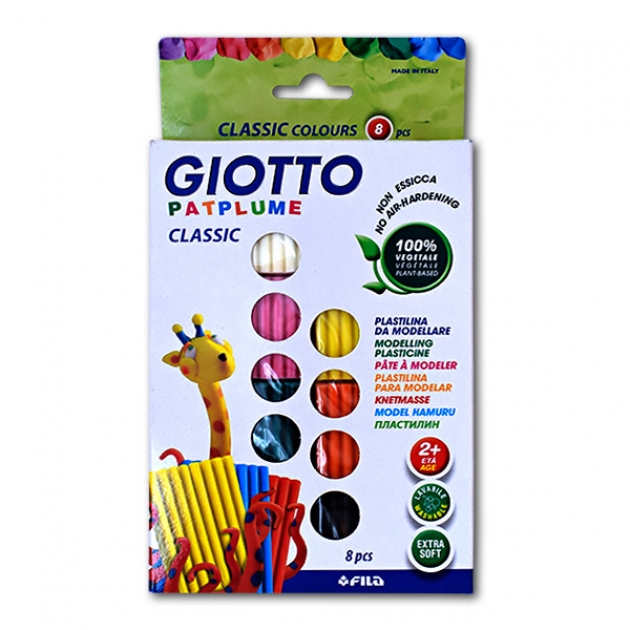 Пластилин patplume 8 цветов по 33 гр. Giotto 513600