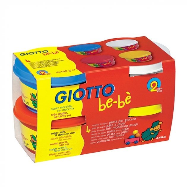 Паста Super Modelling Dough 4 штуки по 100 гр Giotto be-be' 464901