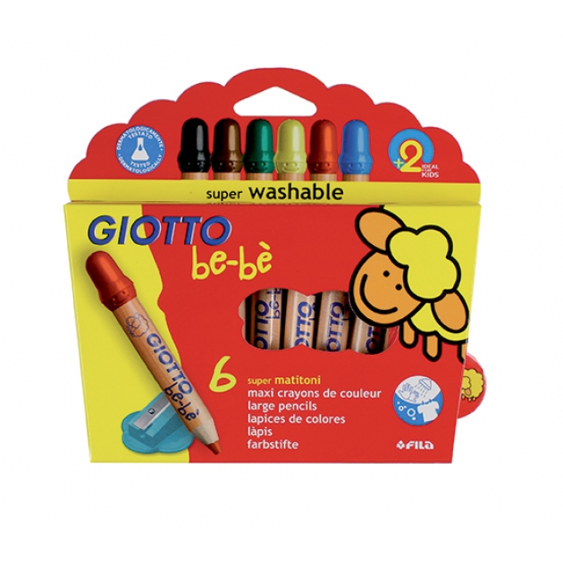 Карандаши Super Largepencils 6 цветов+точилка Giotto be-be' 466400