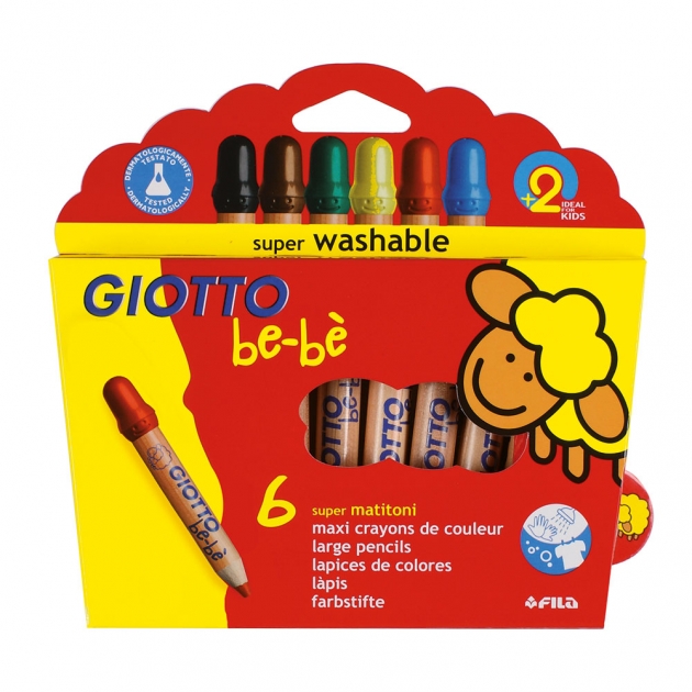 Карандаши Super Largepencils 12 цветов + точилка Giotto be-be' 466500