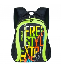 Детский рюкзак freestyle extreme черно салатовый Grizzly RB-627-1/1...