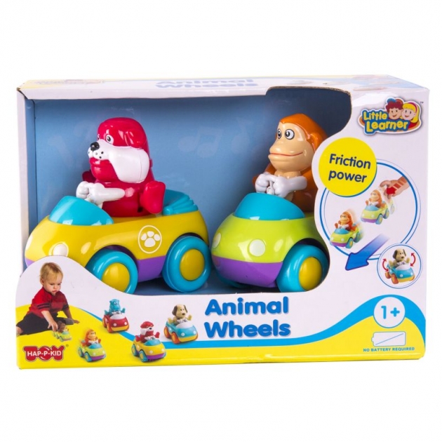 Зверушки на колесиках обезьянка и бульдог Happy Kid 218G