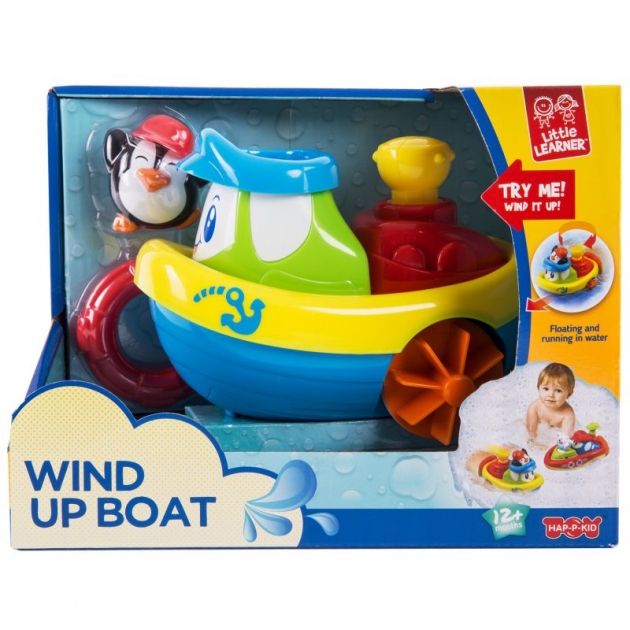 Заводная игрушка для ванны кораблик пингвин Happy Kid 4326