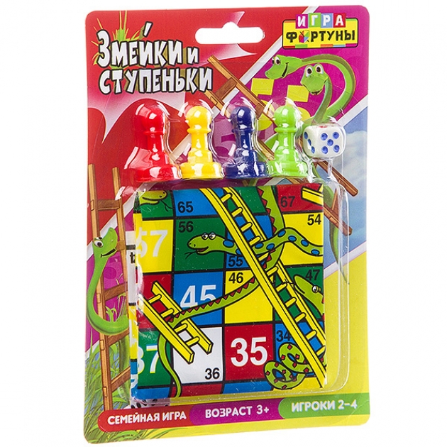 Настольная семейная игра змейки и ступеньки Игра фортуны Ф94952 