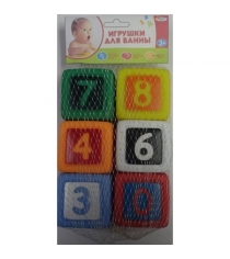 Игрушки для купания кубики с цифрами 6 штук Играем вместе LXN-4-6