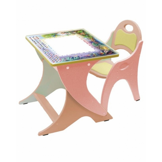 Стол со стульчиком Интехпроект День Ночь розовый персиковый