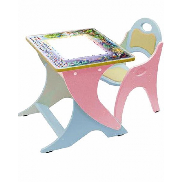 Стол со стульчиком Интехпроект День ночь розовый голубой