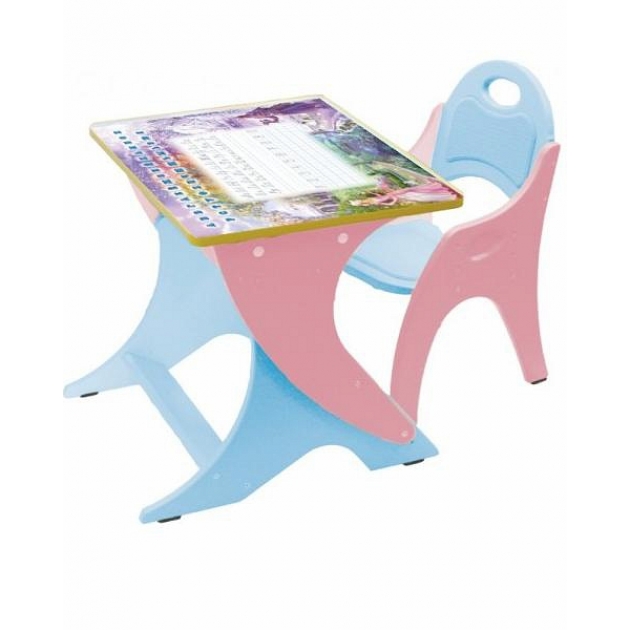 Стол со стульчиком Интехпроект Зима лето розовый голубой