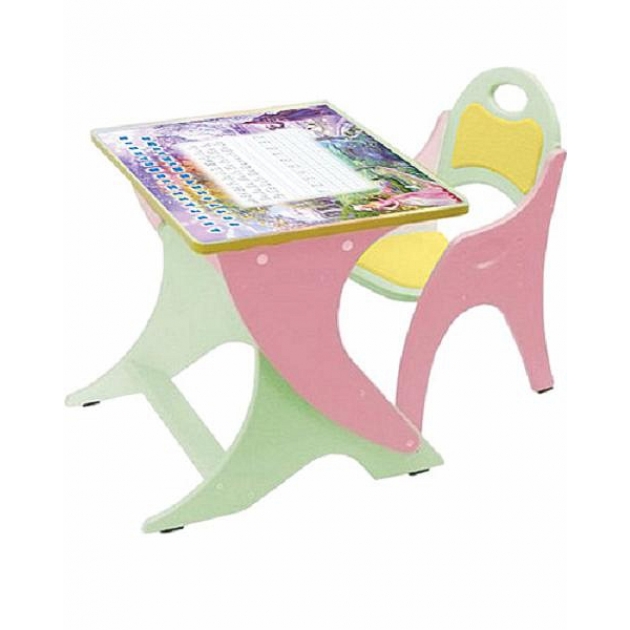 Стол со стульчиком Интехпроект Зима лето салатовый розовый