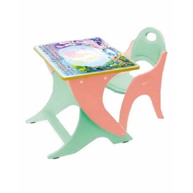Стол со стульчиком Интехпроект Части света салатовый персик