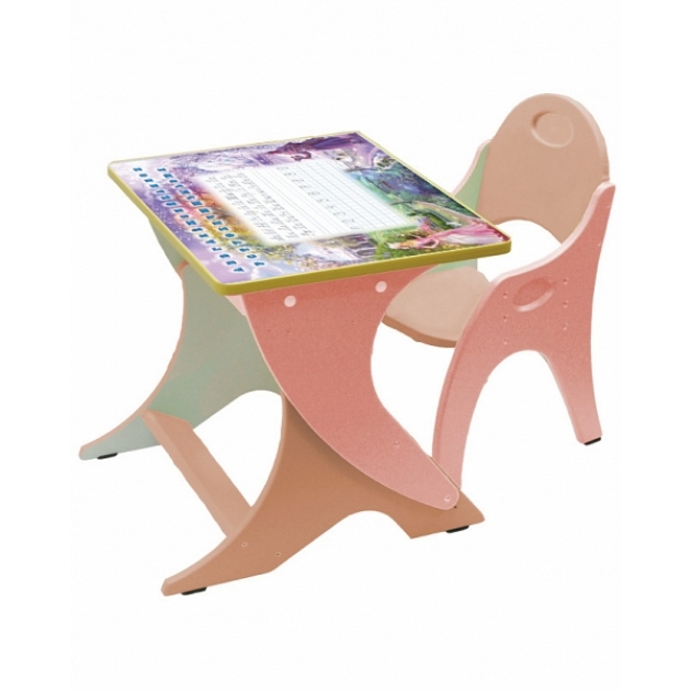 Стол со стульчиком Интехпроект Зима лето розово персиковый